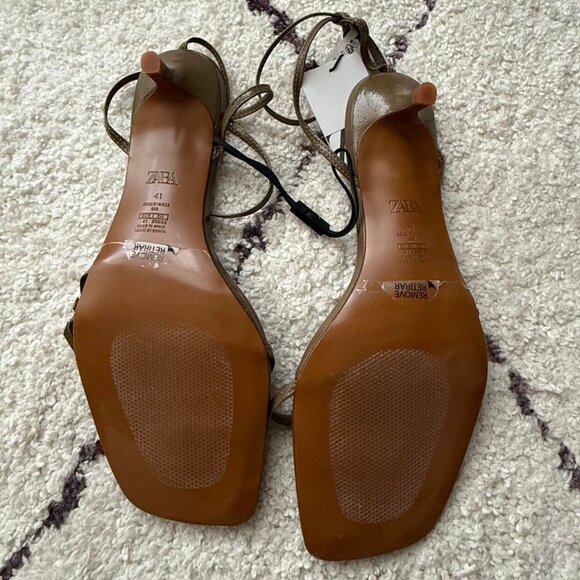 Zara Women's Khaki and Green Sandals - Picture 7 of 7